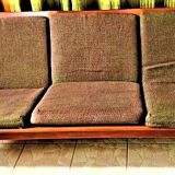 Scandinavian bench 3 seats in vintage teak