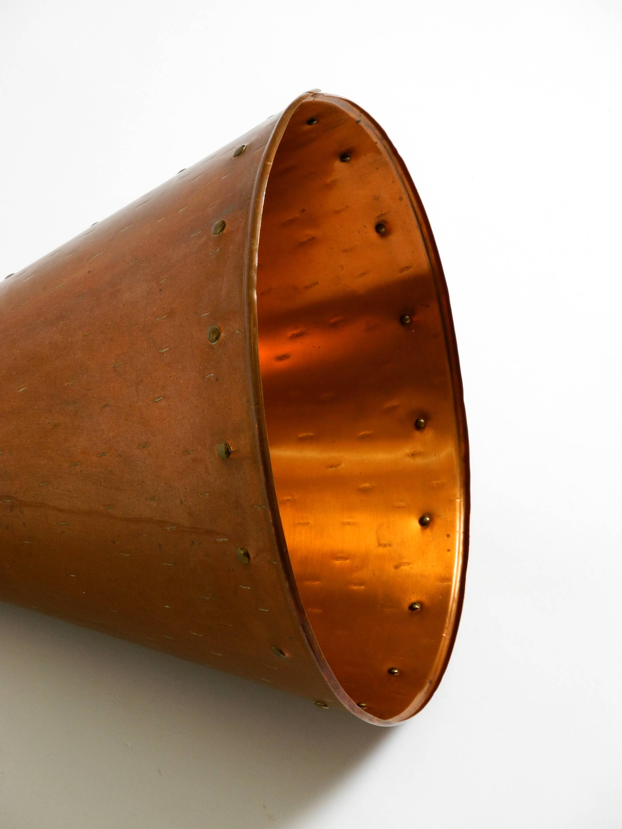 1960s cone pendant lamp in copper by th. valentiner copenhagen denmark