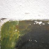 Tableau vintage, huile sur plaque émaillée