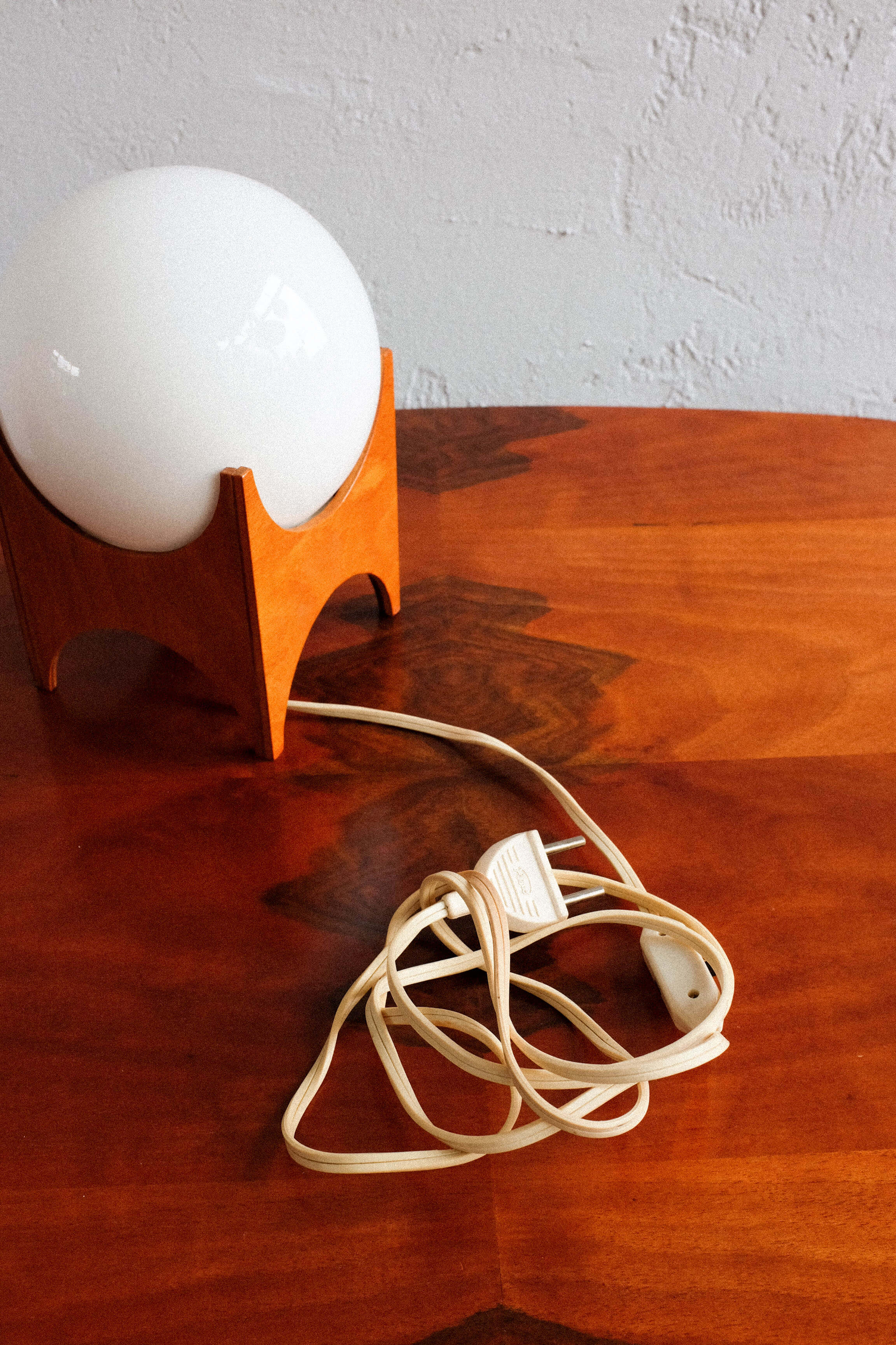 Glass & wood table lamp, Czechoslovakia, 1960s