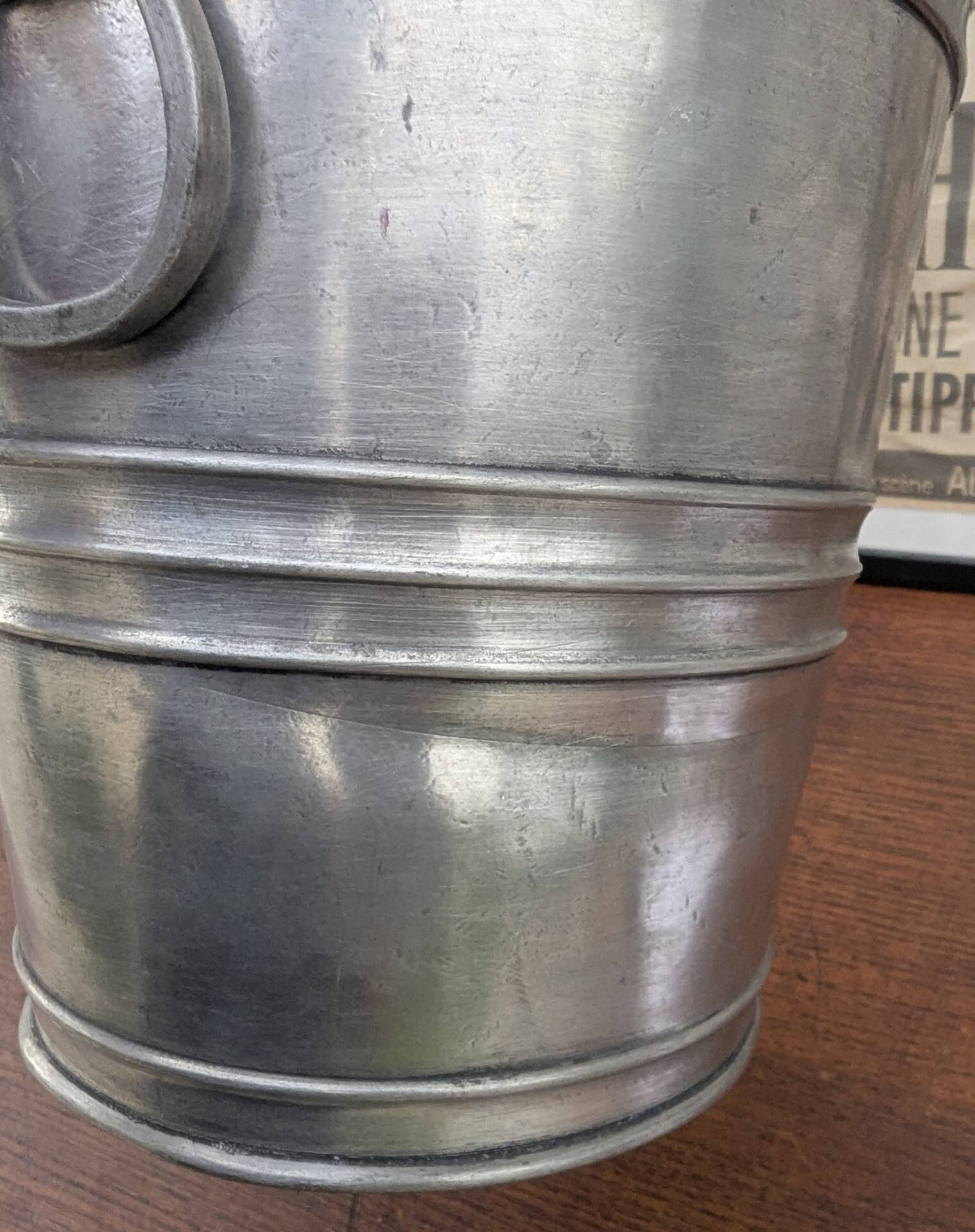 Antique large pewter ice bucket 95% stamped BSP vintage bistro