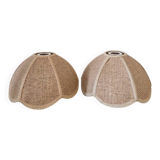 Pair of vintage rattan lampshades