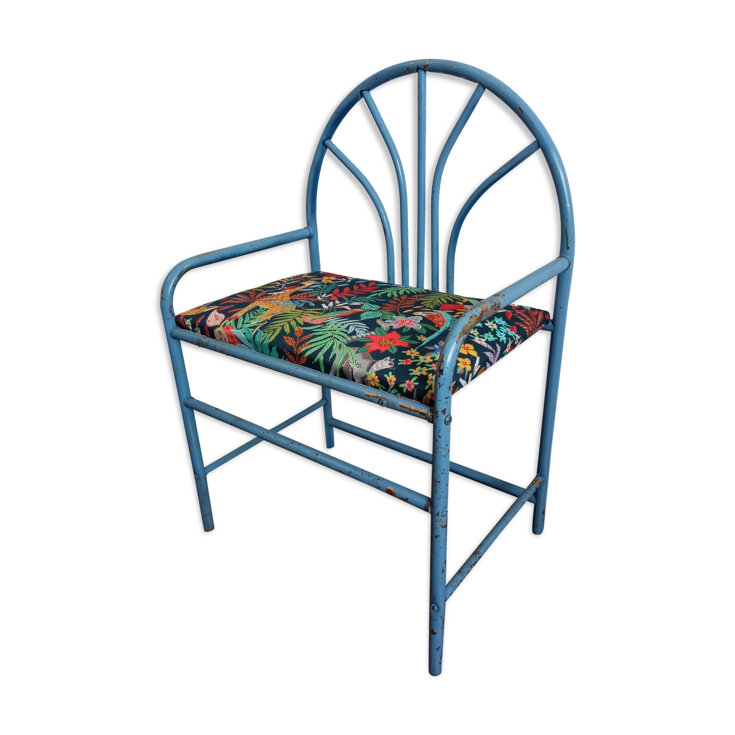 Skated metal child chair/bench