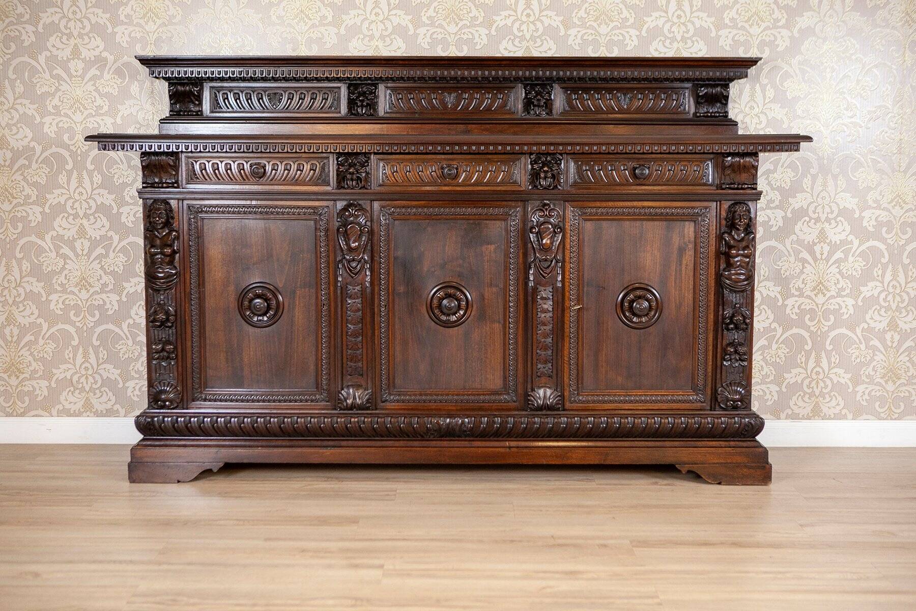 Renaissance Revival Sideboard in Oak