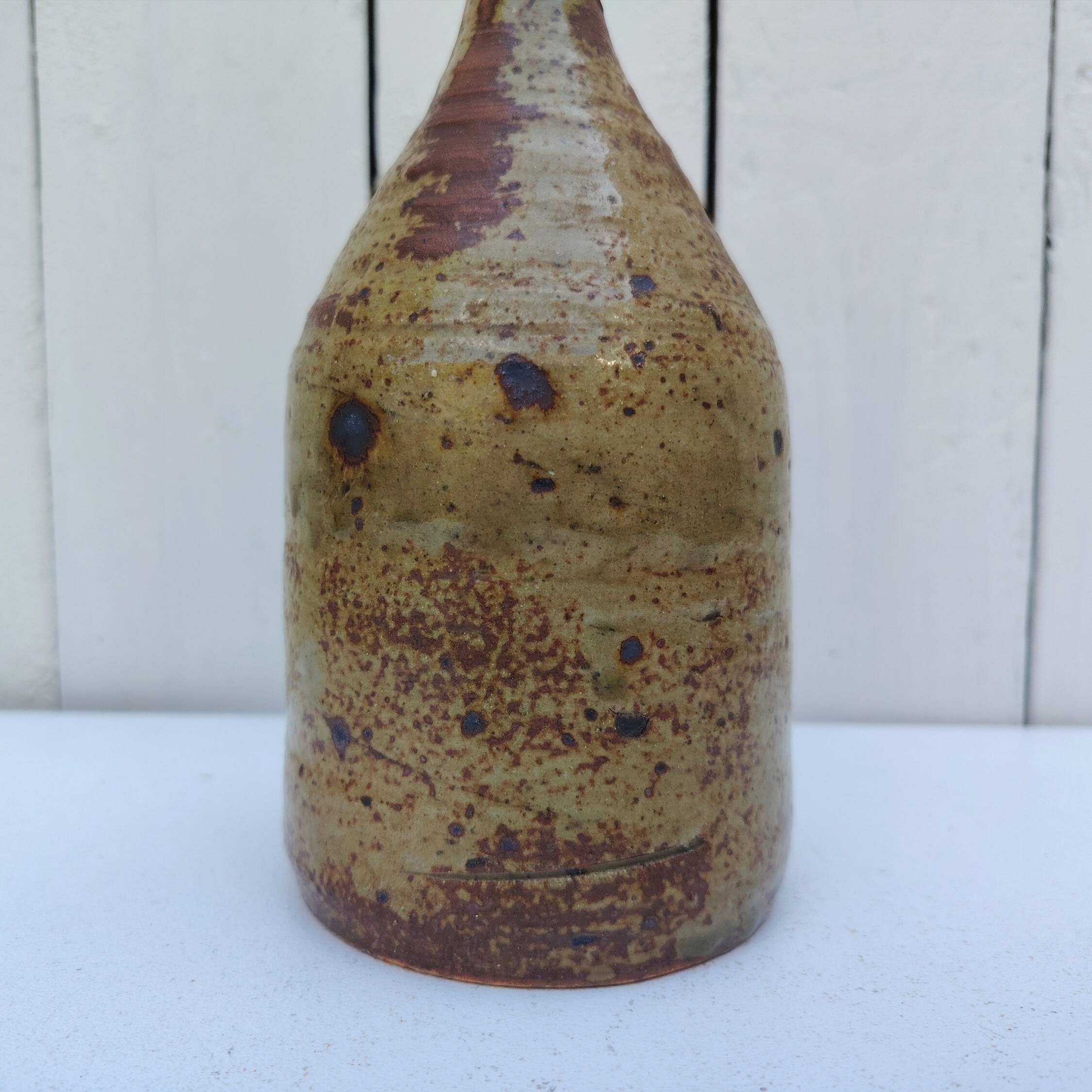 Vintage pyrite stoneware soliflore vase