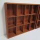 Two wall shelves with vintage solid wood compartments 80s
