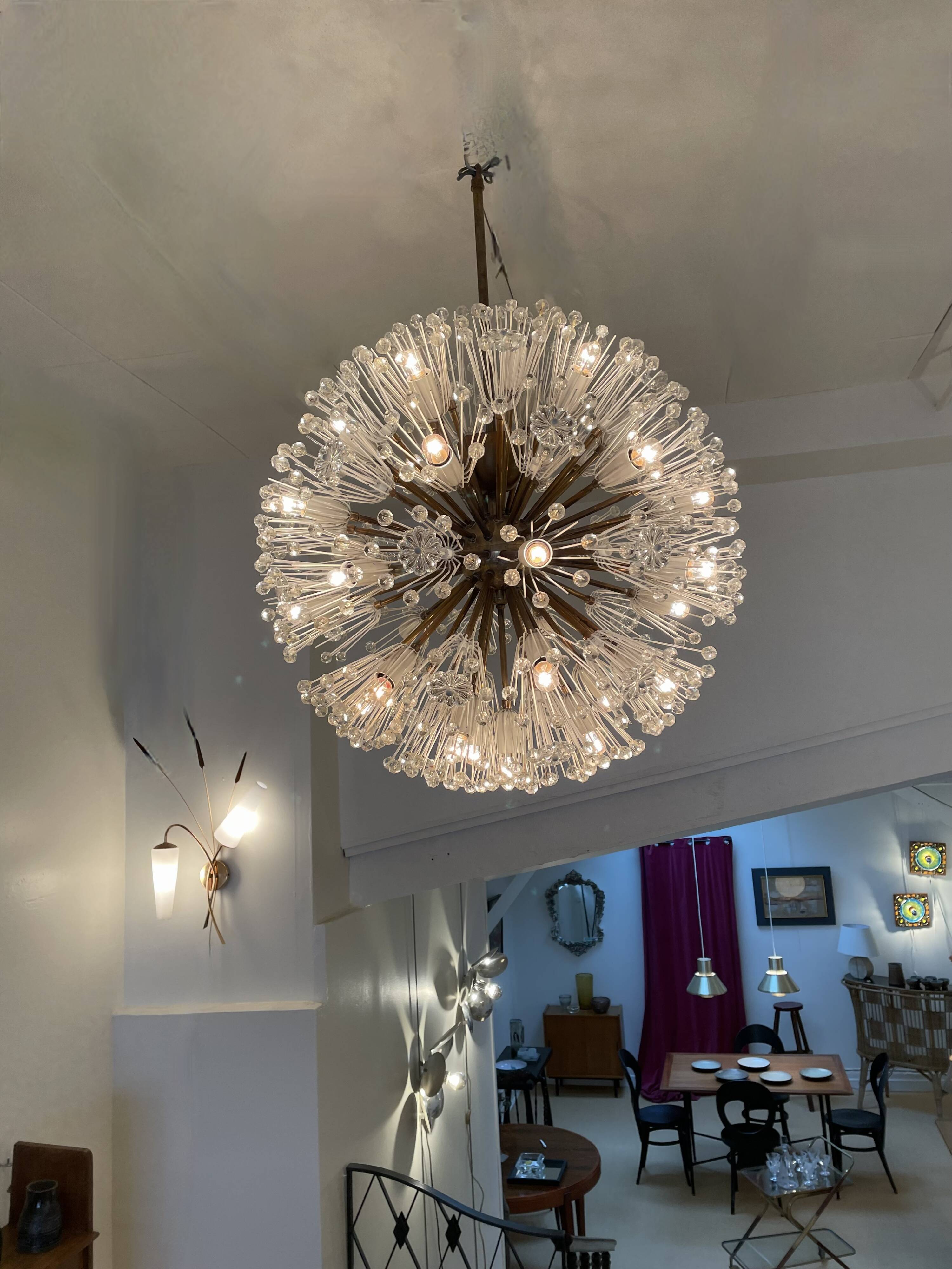 Large chandelier by Emile Stejnar, Austria, circa 1960.