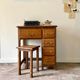 Desk 5 drawers and stool in dark ☐ wood 72 x 40 cm