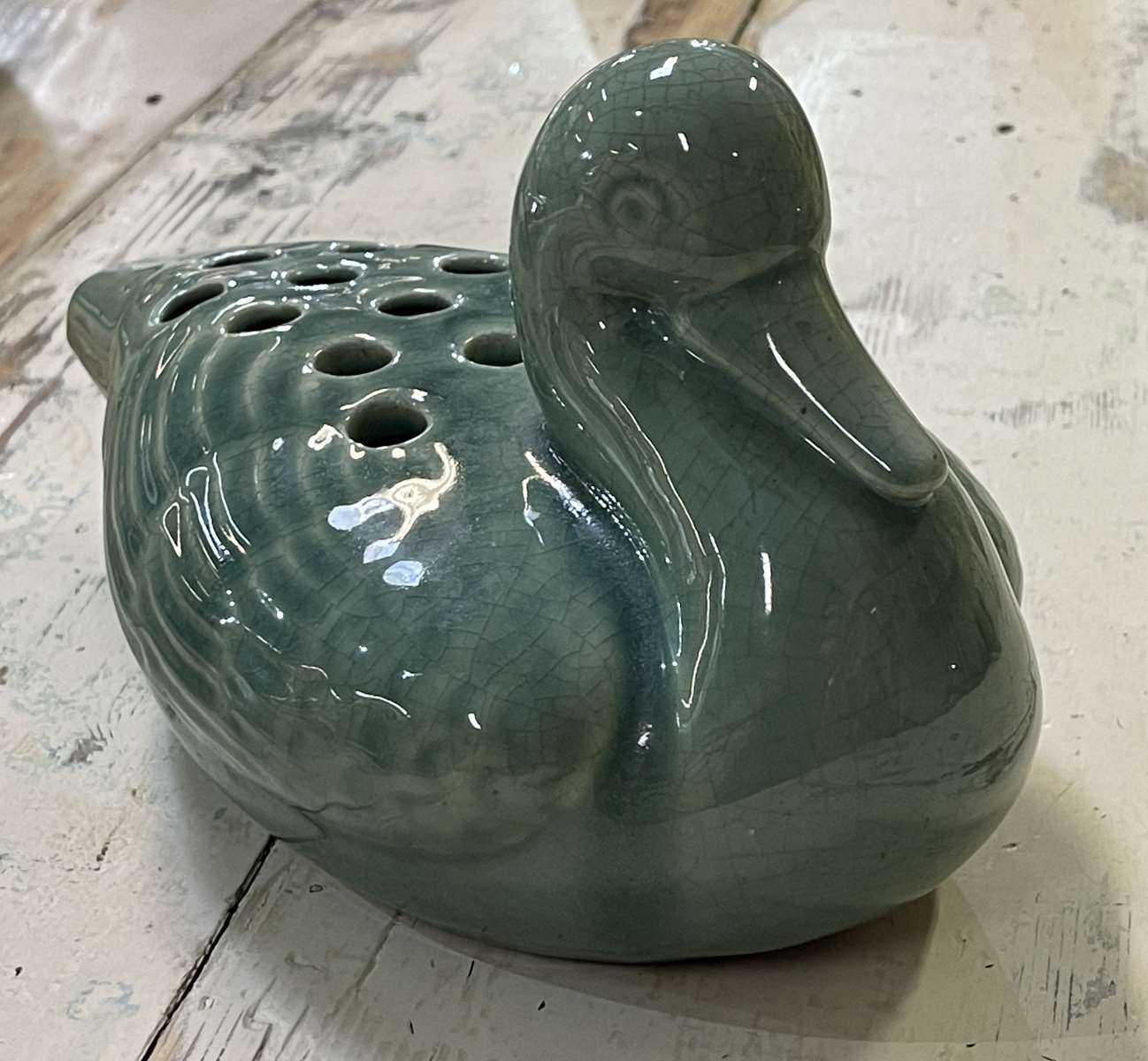pique flower by ceramist pol chambost (1906-1983) representing a duck