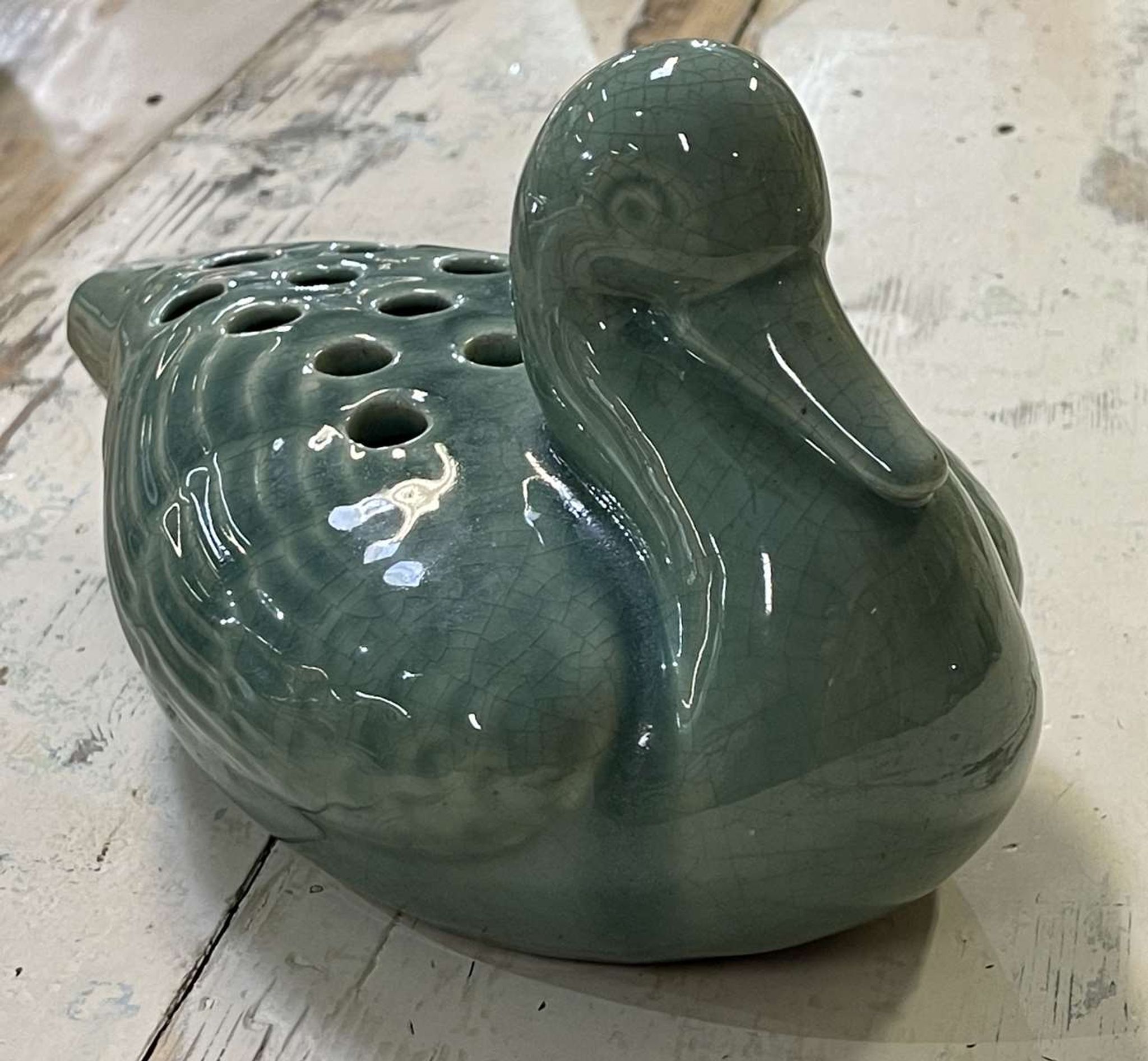 pique flower by ceramist pol chambost (1906-1983) representing a duck
