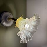 Vintage tulip wall light in iridescent glass