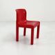 Set of 4 red chairs model 4875 by Carlo Bartoli for Kartell, 1970