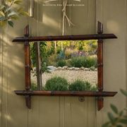 Vintage bamboo wall mirror – Handmade wooden frame