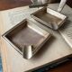 Duo of stackable bronze ashtrays