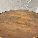 Ancien guéridon, brutaliste en bois tourné