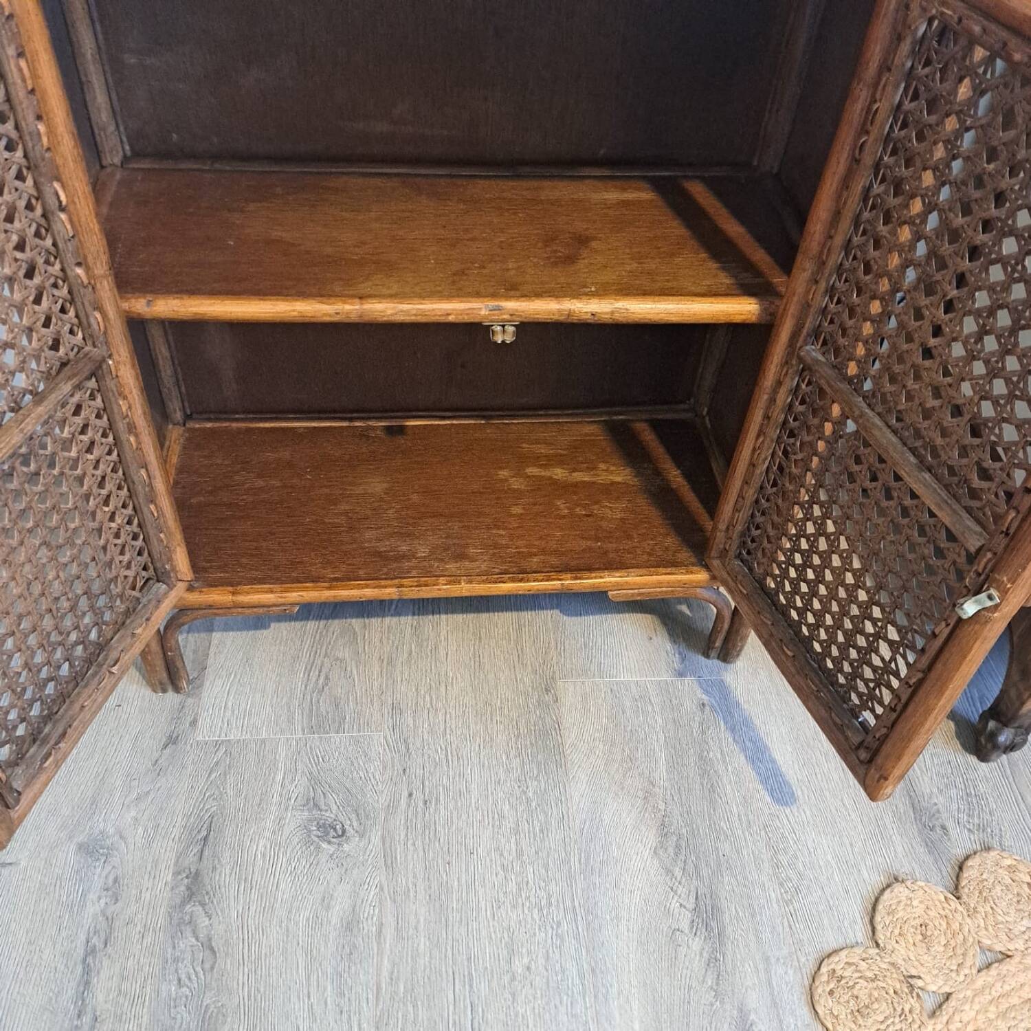 Rattan shelf