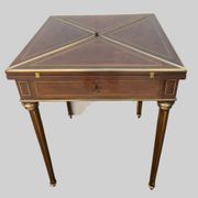 Table for games "Handkerchief" Napoleon III mahogany and brass fillet XIX century
