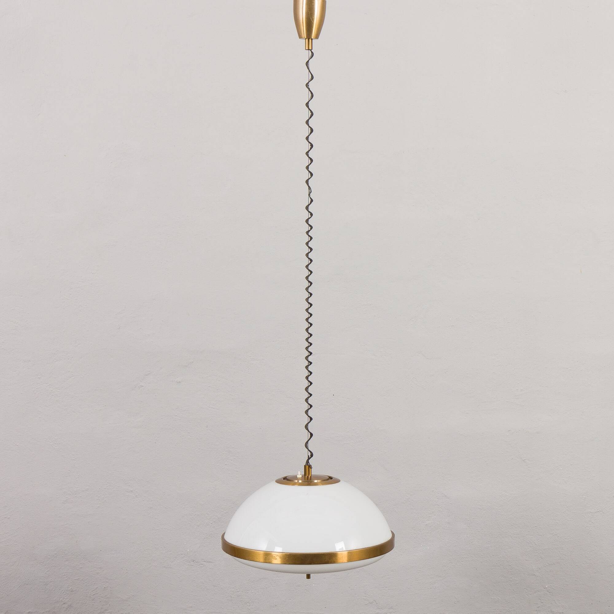 Brass and acrylic Italian mid century pendant lamp, 1970s