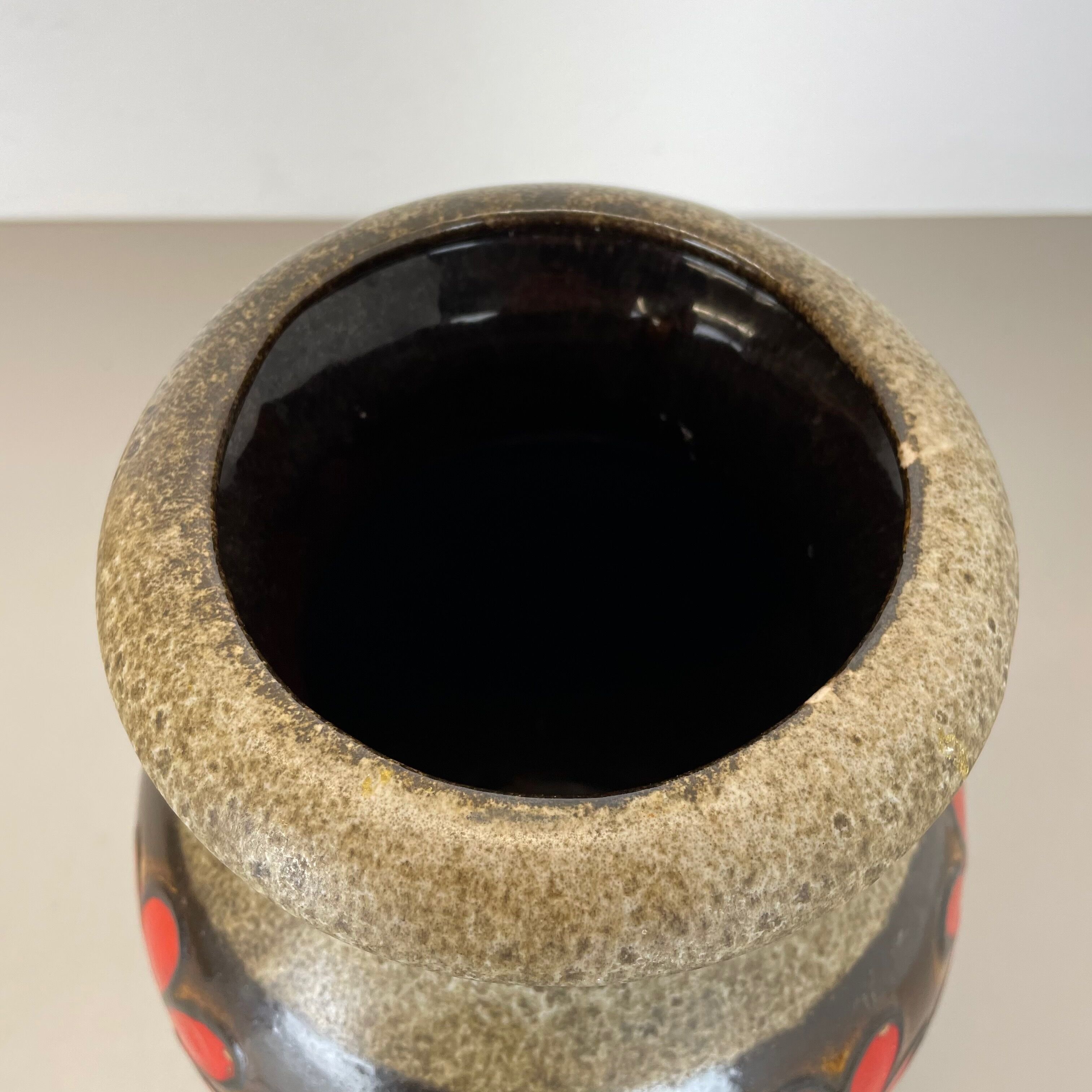 Pottery fat lava multi-color floor vase made by Scheurich, 1970s
