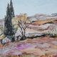 Small contemporary painting Provençal landscape