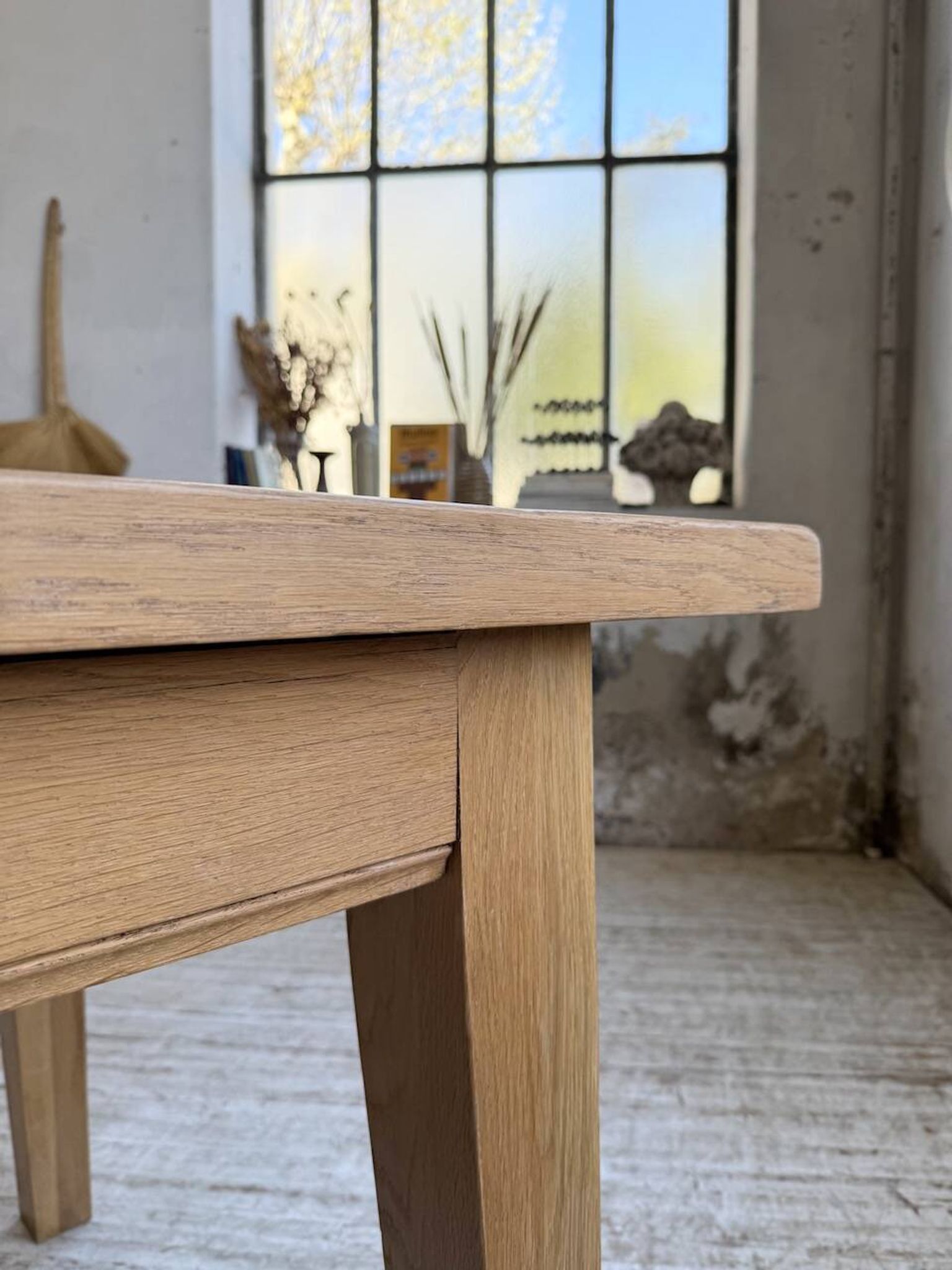 Table de ferme extensible en chêne massif