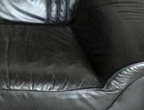 Vintage black leather sofa