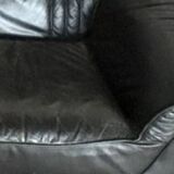 Vintage black leather sofa