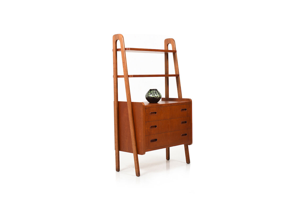 Danish chest of drawer with shelf system early 1950s
