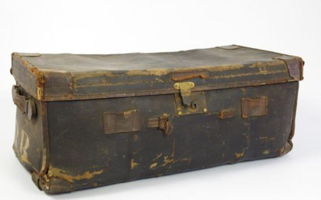 Vintage antique leather suitcase