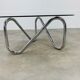 Round coffee table 70s chrome and smoked glass space age extra