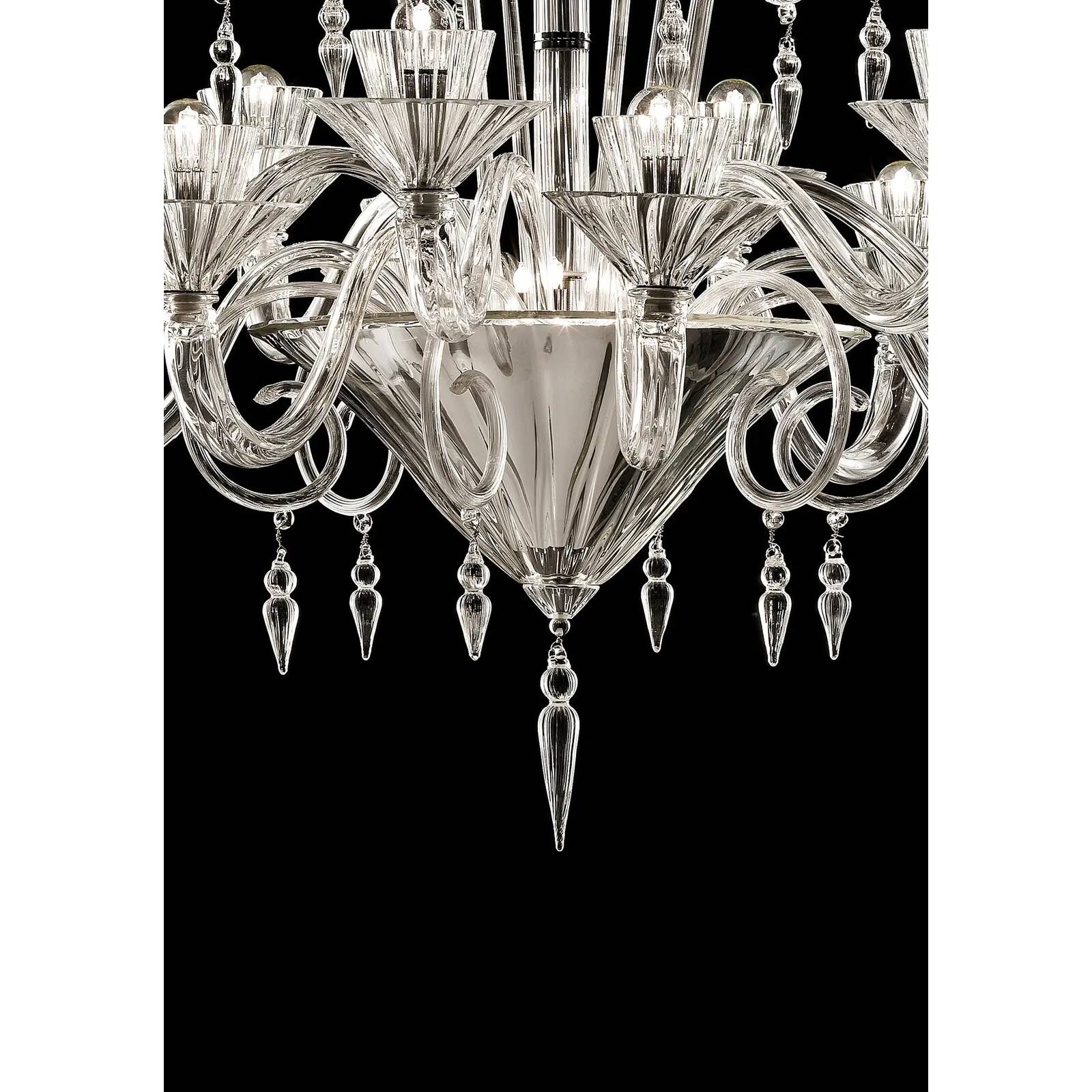 Imperial Transparent Rigadin Murano Glass Chandelier