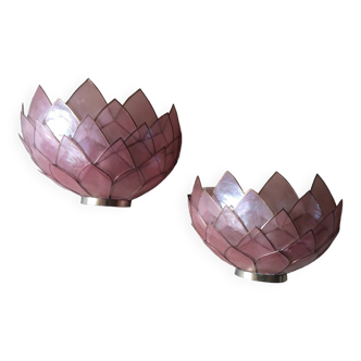 Pink mother-of-pearl appliques