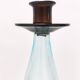 Set of Three Aquamarine and Brown Murano Glass Candleholders, Italy