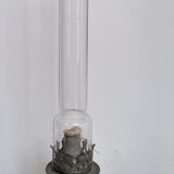 Old crystal and pewter oil lamp.