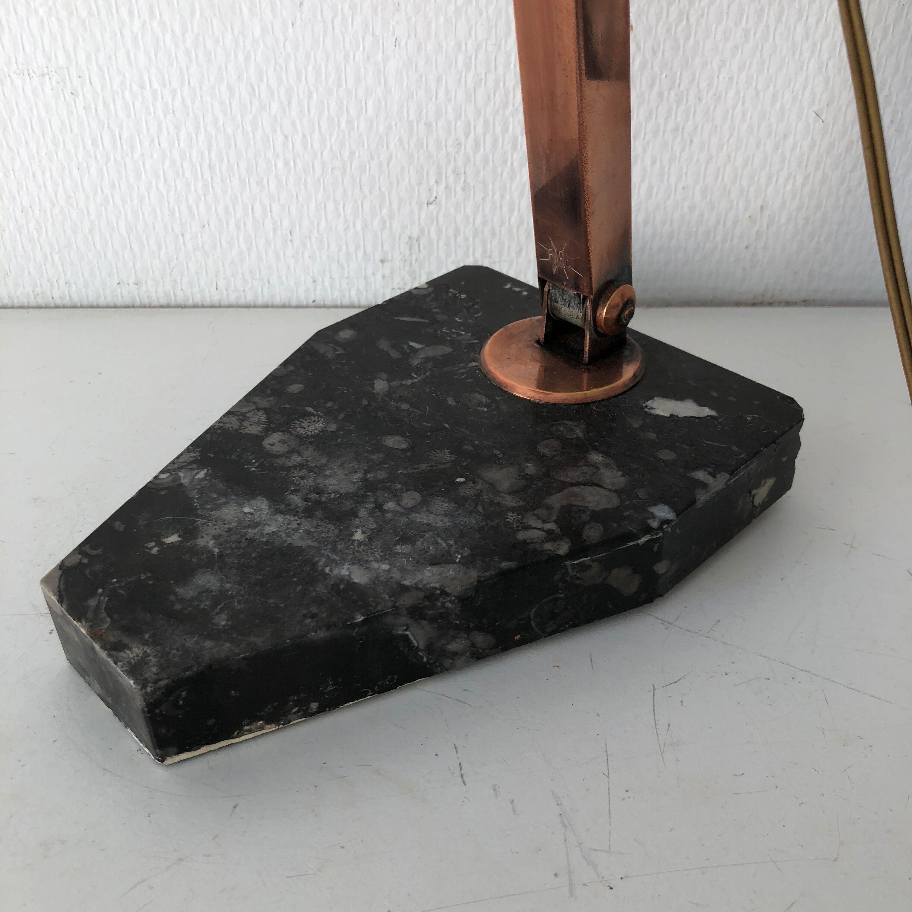 Light fare copper brass marble vintage 1930