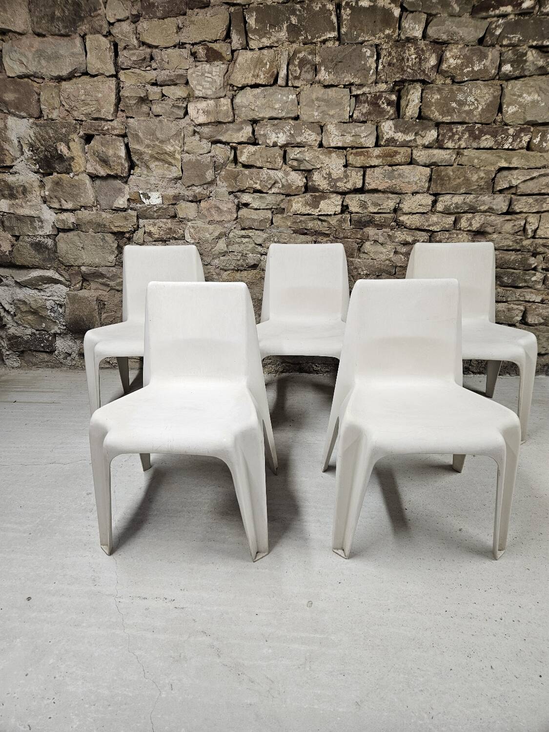 Set of 5 Helmut Bätzner chairs for Bofinger, Germany, 1960s.