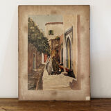 Orientalist watercolor signed, 1947