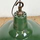 Industrial British Green Enamel Factory Pendant Lamp, 1960s