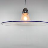 Space Age Italian Bubble Glass & Chrome Pendant Light, 1970's