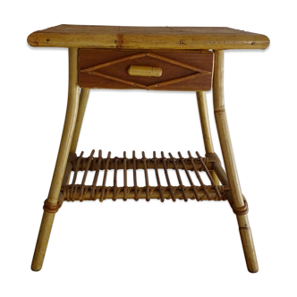 1960 vintage rattan magazine holder