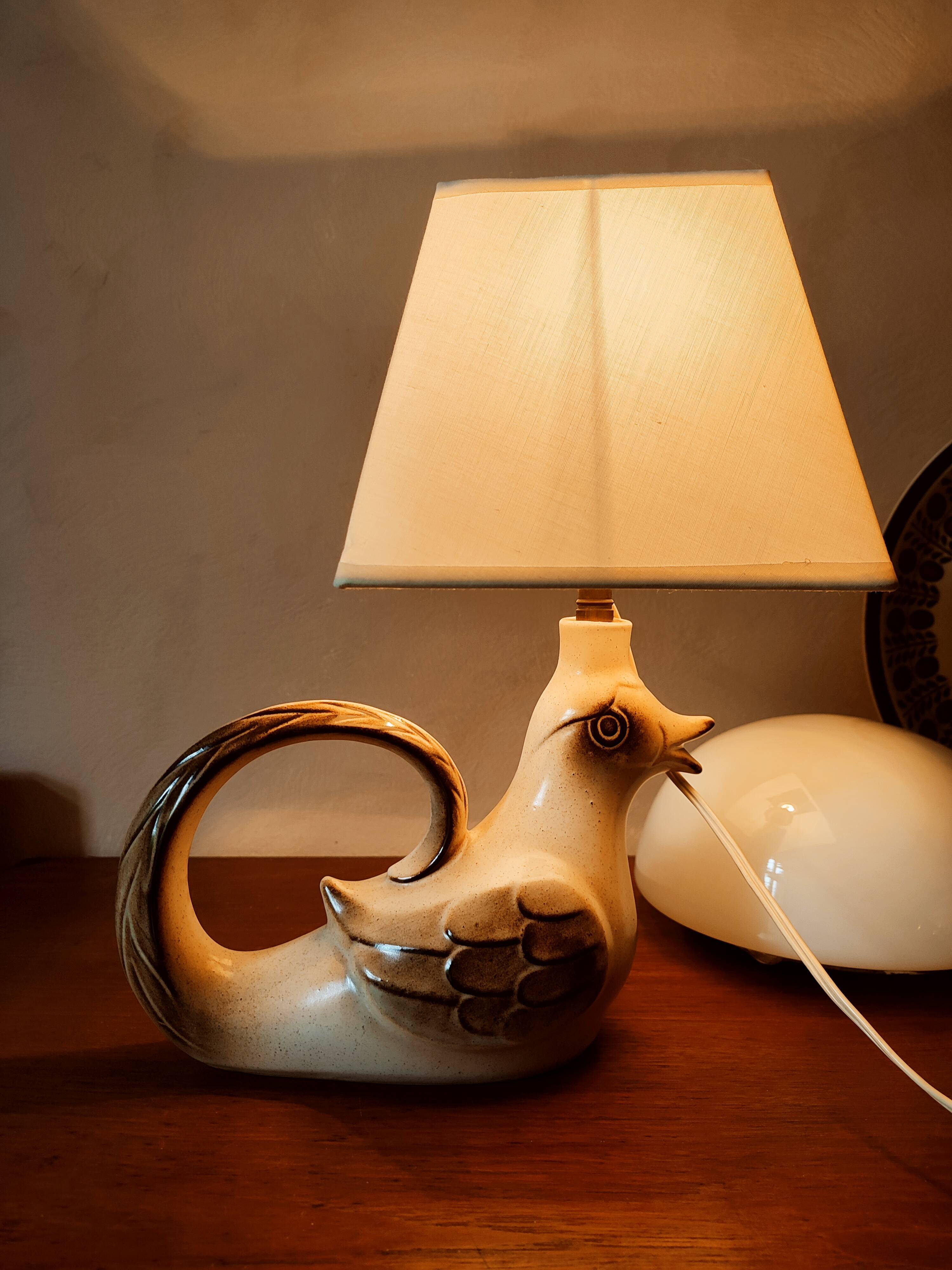 Ceramic bird lamp W-Germany