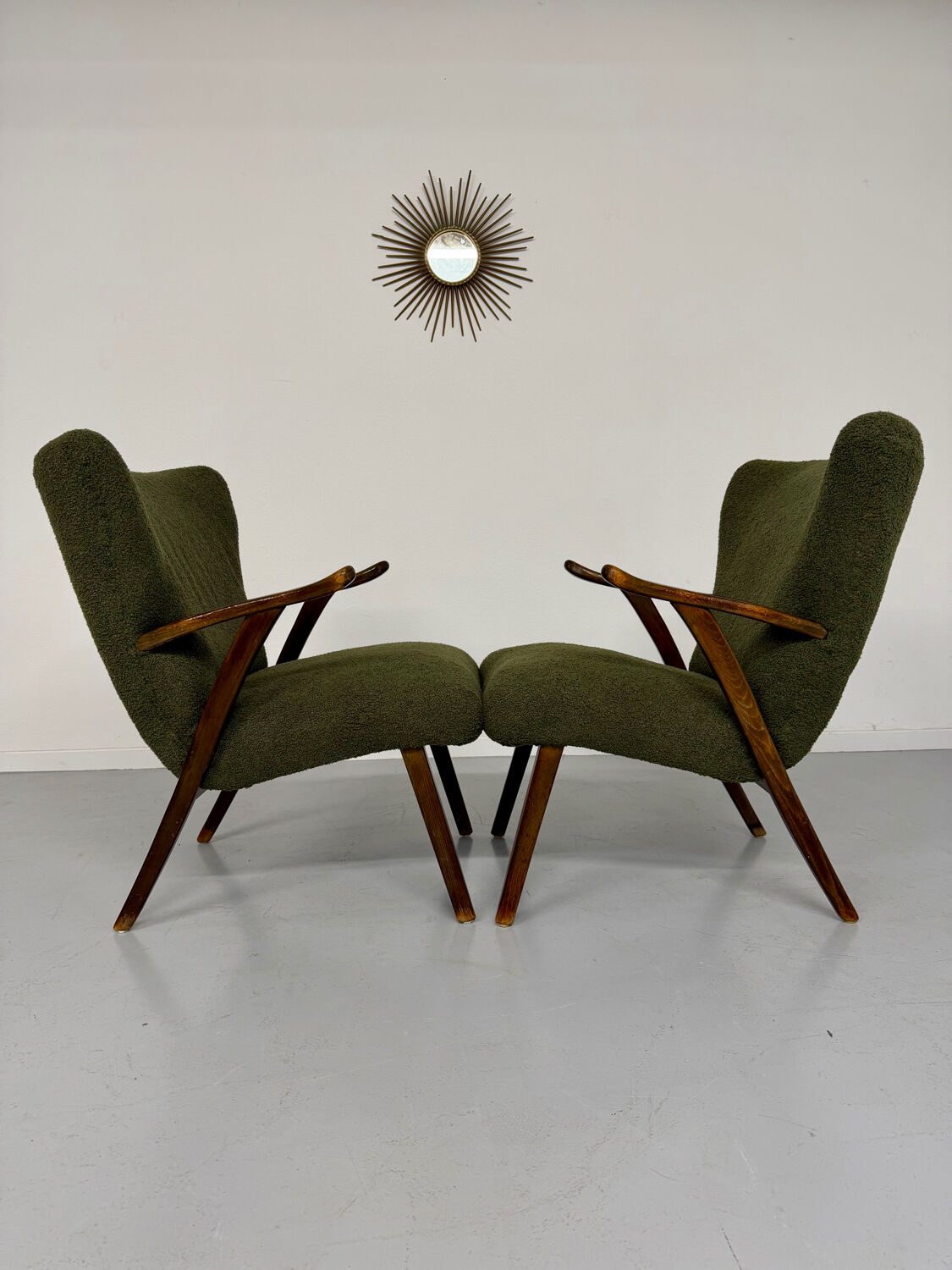 Set of 2 wing chairs in Scandinavian design from the 1960s.
