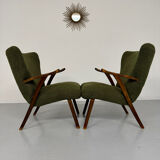 Set of 2 wing chairs in Scandinavian design from the 1960s.
