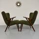 Lot de 2 fauteuils à oreilles « wing chair » design scandinave an 60