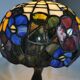 Tiffany style lamp, leaded stained glass, art nouveau.