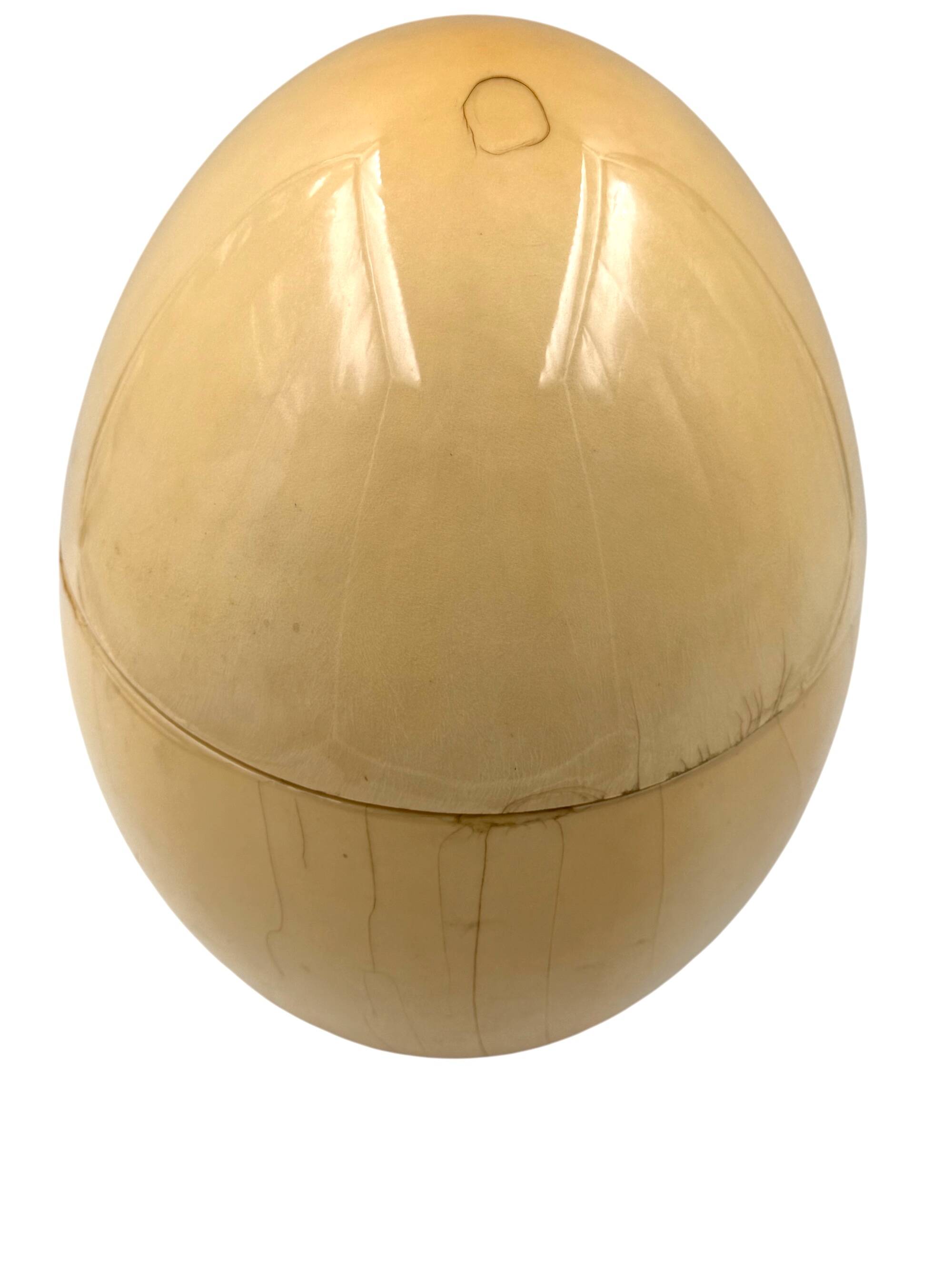 Tommaso Barbi, rare egg shaped large parchment box, TB Italy, ca. 1970