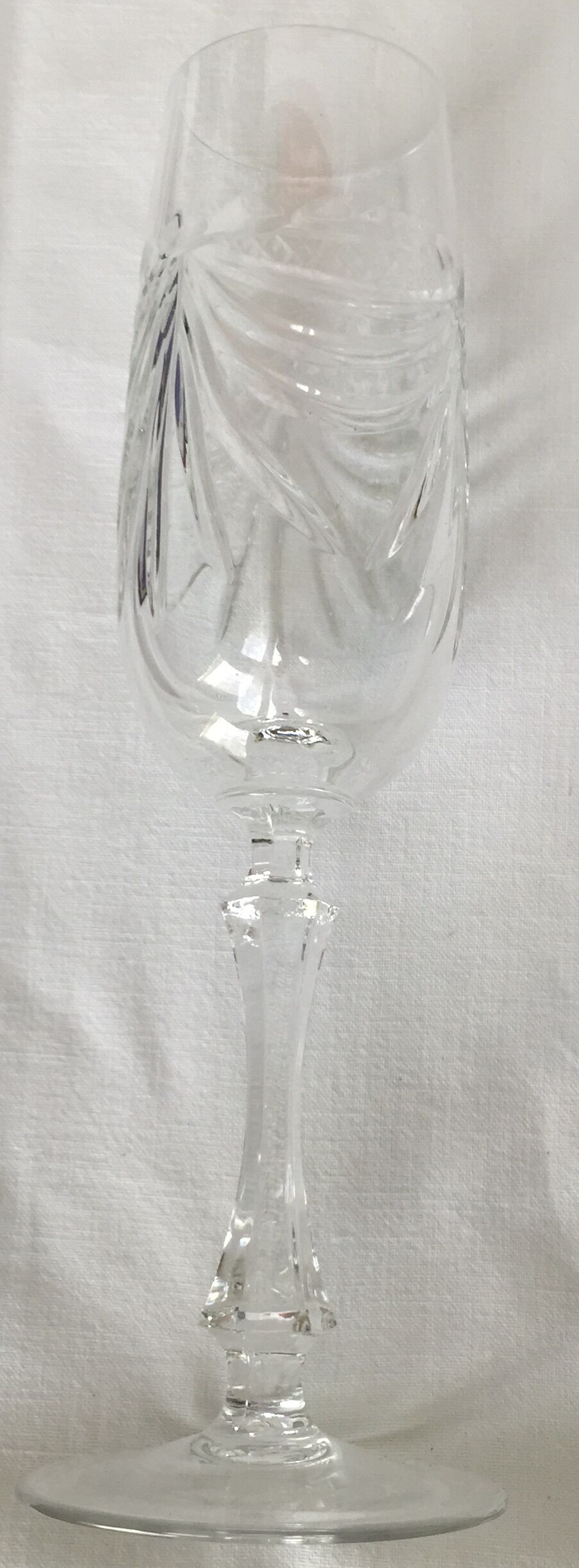 Set of 6 crystal champagne flutes