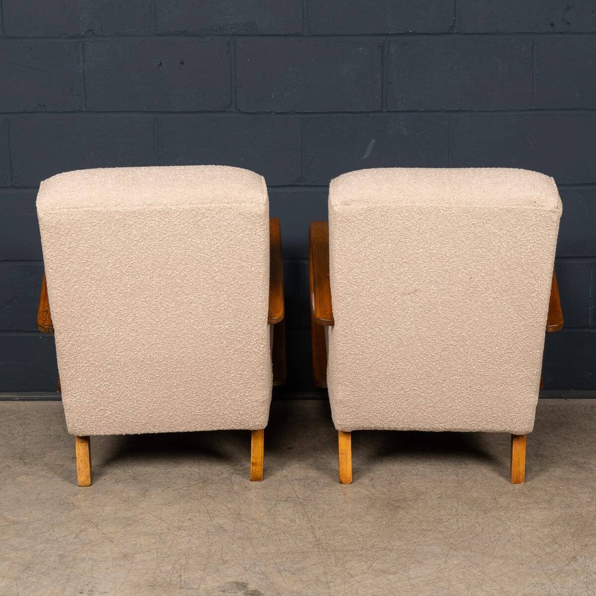 Vintage 20thc pair of halabala lounge chairs, made in czechoslovakia c.1930