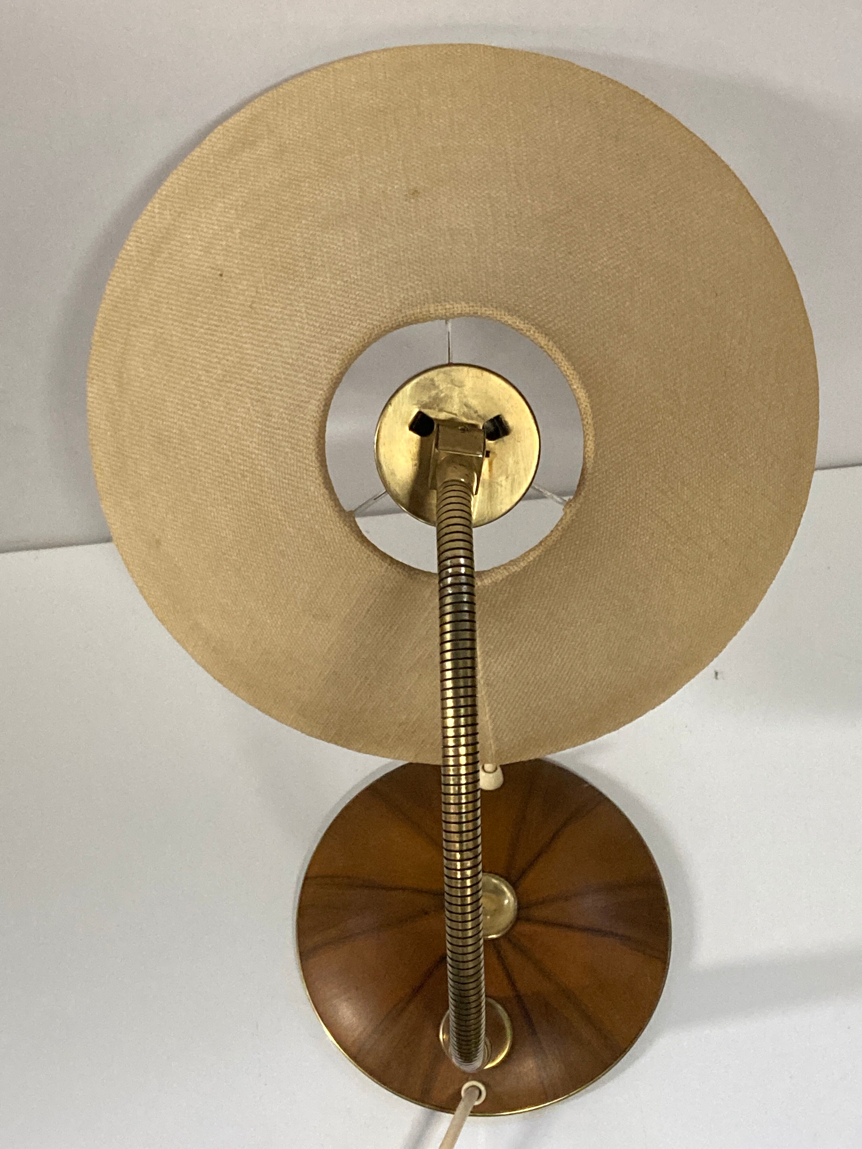 Brass and teak desk or table lamp by Temde, Switzerland 1960s