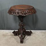 Anglo-Indian Pedestal Table in Exotic Wood – Late 19th Century
